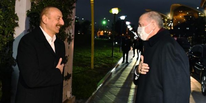 Cumhurbaşkanı Erdoğan, Azerbaycan’da akşam yemeğine katıldı