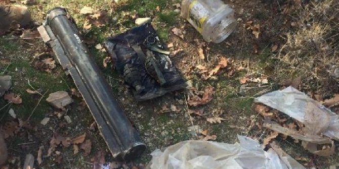 Mağarada PKK'nın lav silahı ve el bombaları bulundu