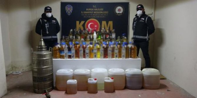 Bursa'da 420 litre sahte içki ele geçirildi