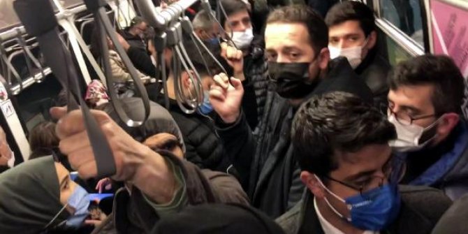 Kısıtlamadan 2 saat önce Kirazlı-Yenikapı Metrosu'nda büyük yoğunluk