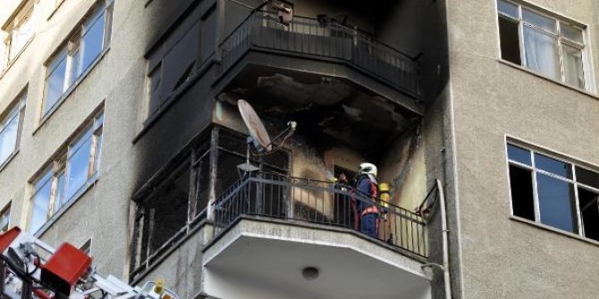 Ankara'da 9 katlı binada yangın; 2 kişi dumandan etkilendi