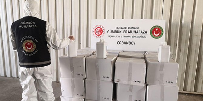 Suriye sınırında patlayıcı yapımında kullanılan sülfürik asit ele geçirildi