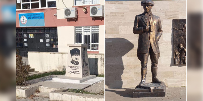 Antalya'da Atatürk'ün büstü ve heykeline saldırı