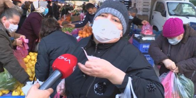 Kartal'da pazar yerinde kısıtlama yoğunluğu