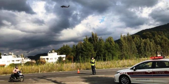 Marmaris'te jandarmadan havadan trafik denetimi