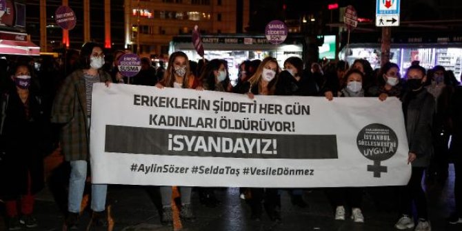 Kadıköy'de kadın cinayetleri protestosu