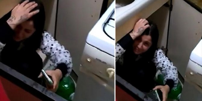 Kısıtlamada kumar oynanan kahvehanede, bir kadın mutfak dolabına saklandı