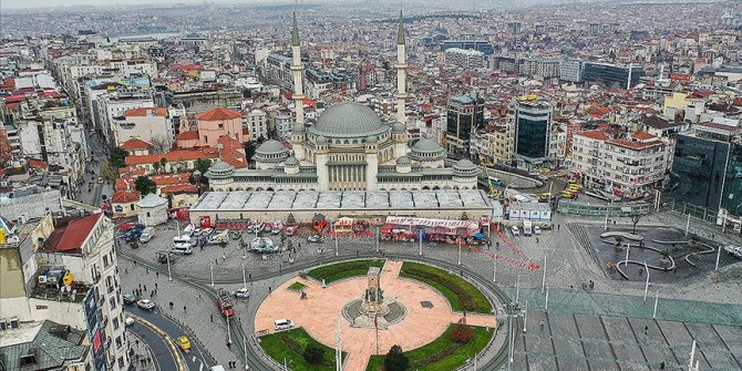 Taksim'de yapılan caminin genel inşaatının yüzde 95'i tamamlandı