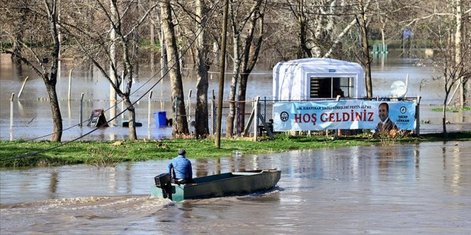 Tunca Nehri'nin taşmasıyla Kırkpınar Er Meydanı sular altında kaldı