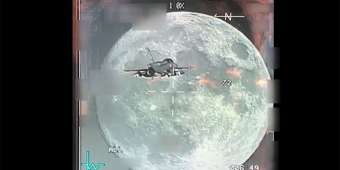 Milli Savunma Bakanlığı F-16'nın gece uçuşunda görüntülediği dolunay videosunu paylaştı