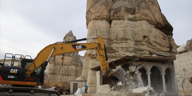 Kapadokya'da sit alanındaki 25 yapı daha yıkıldı
