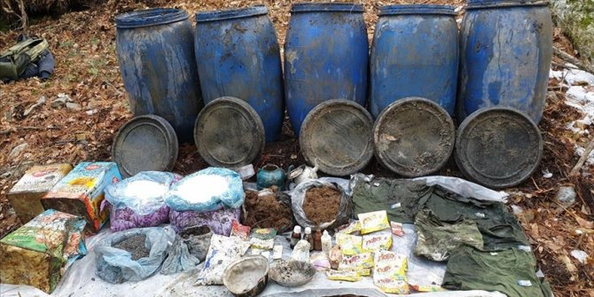 Osmaniye'de PKK'lı teröristlere ait patlayıcı, mühimmat ve yaşam malzemeleri bulundu