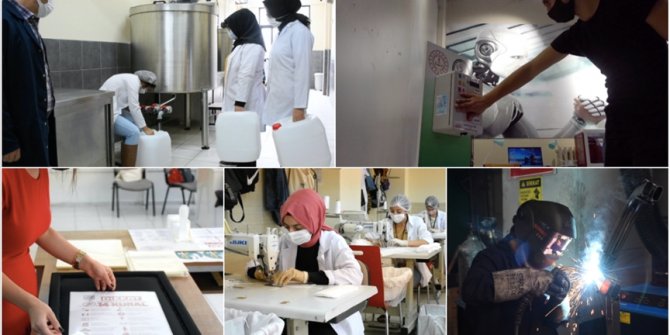 Sanayi kenti Bursa'nın eğitim kurumları salgınla mücadelede 'ürettim üssü' oldu