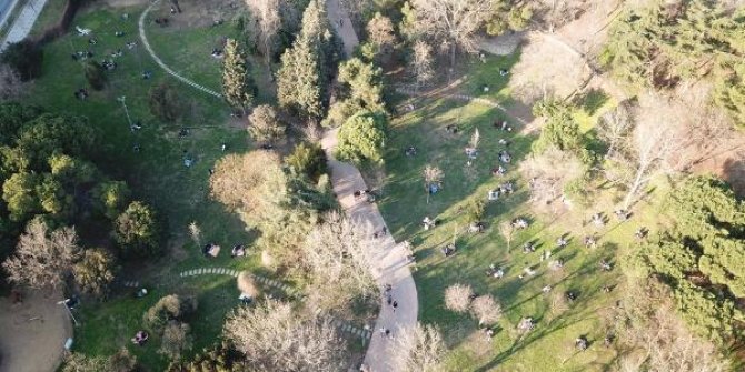 Güneşli havayı görenler Maçka Parkı'na akın etti