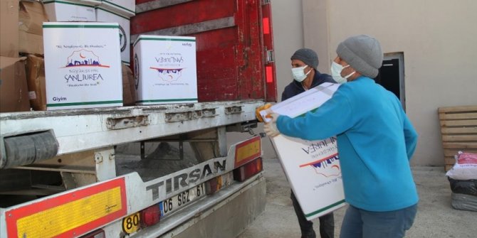 Şanlıurfa'dan İdlib'e insani yardım tırı gönderildi