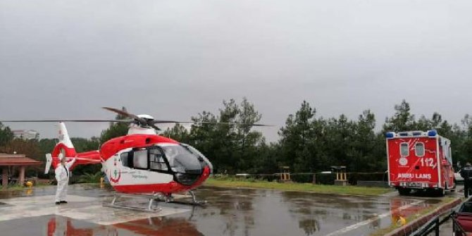 Ambulans helikopter korona hastası için havalandı