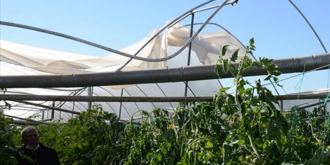 Antalya'da kuvvetli rüzgar seralara zarar verdi