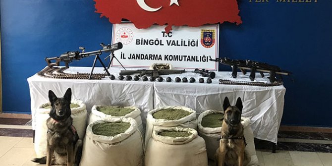 Bingöl'deki 'Eren-4 Operasyonu'nda 150 kilo esrar ve silahlar ele geçirildi