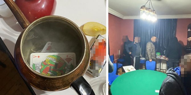 Evde kumara 39 bin TL ceza; çaydanlıktan iskambil kağıtları çıktı