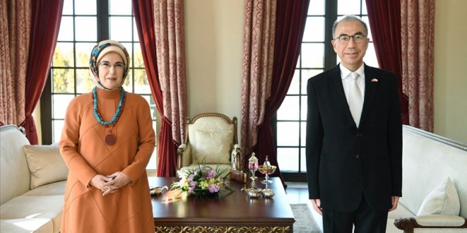 Emine Erdoğan, Japonya'nın Ankara Büyükelçisi Kazuhiro Suzuki ile görüştü