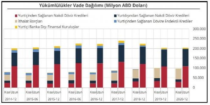 TCMB-Finansal kesim dışı net döviz açığı 157.57 milyar dolar