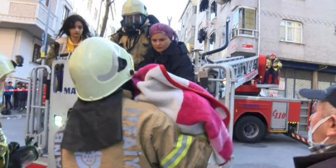 Gaziosmanpaşa'da korkutan yangın; 1' bebek 3 kişi kurtarıldı