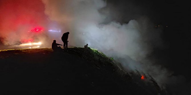 Hafriyat alanındaki yangın 6 saatte, 40 ton suyla söndürüldü