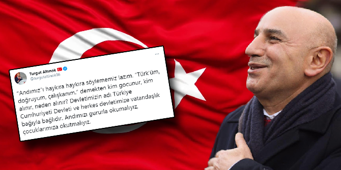 Altınok'tan dikkat çeken andımız paylaşımı