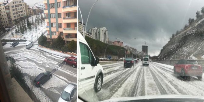 Ankara'da dolu etkili oldu