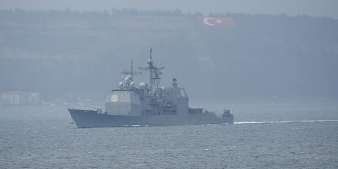 ABD savaş gemisi 'USS Monterey', Çanakkale Boğazı'ndan geçti