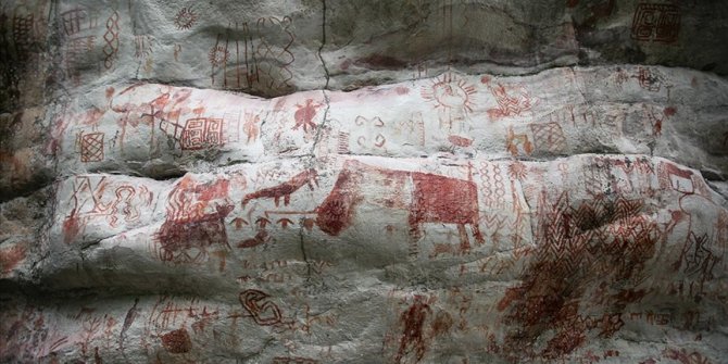 Kolombiya'nın Guaviare bölgesindeki mağara sanatı