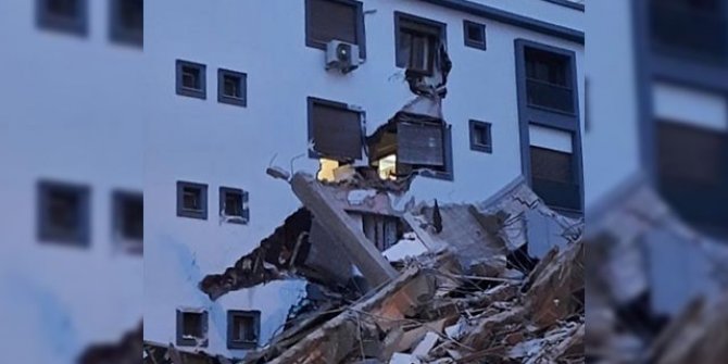 İzmir'de yıkımı yapılan hasarlı bina sağlam binanın üzerine çöktü vatandaşlar panik yaşadı