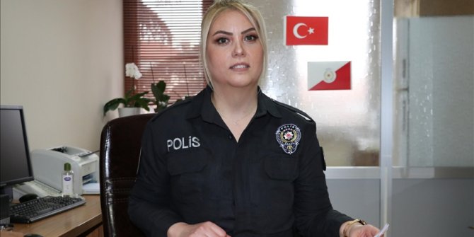 Gazi kadın polis memuru mesleğini ilk günkü heyecanla yapıyor