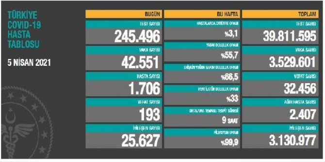 Koronavirüs salgınında can kaybı 32 bin 456'ya yükseldi
