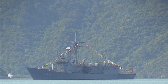 TCG Göksu fırkateyni Marmaris Körfezi'ne geldi
