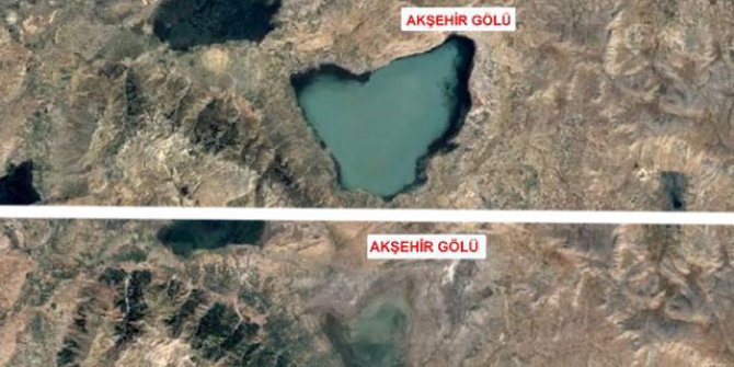 Gölleri vuran kuraklık, 36 yıllık uydu fotoğraflarıyla belgelendi