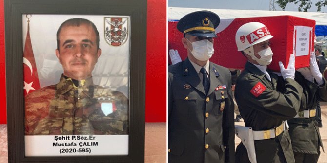 Şehit Sözleşmeli Er Mustafa Çalım, son yolculuğuna uğurlandı