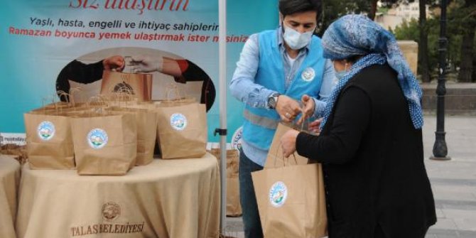 Talas Belediyesi'nden iftarda ‘Biz pişirelim, siz ulaştırın’ uygulaması