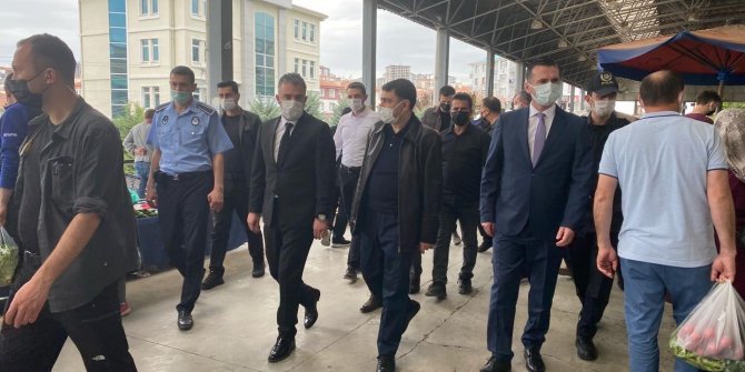 Vali Vasip Şahin, Kaymakam Mehmet Yıldız ve Belediye Başkanı Ertuğrul Çetin'den Pazar Denetimi