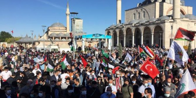 Konya'da, Filistin'e destek mitingi