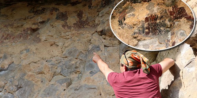 Mağaradaki binlerce yıllık duvar resimlerini defineciler talan etti
