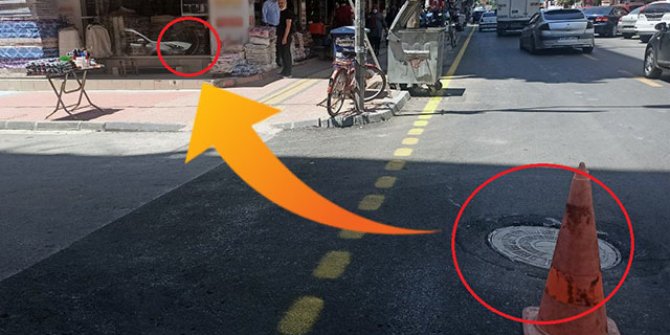 Yerinden çıkan rögar kapağı dehşeti