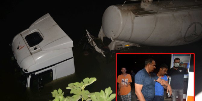 Adana'da dereye düşen TIR'ın sürücüsünü itfaiye ekipleri kurtardı