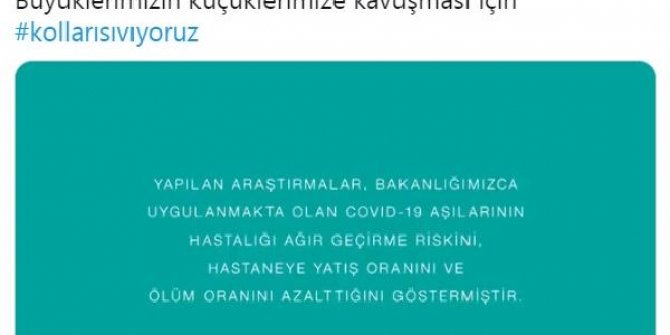 Bakan Koca: Büyüklerimizin küçüklerimize kavuşması için kolları sıvıyoruz