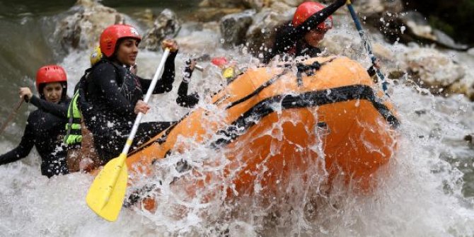 Marmara Bölgesi'nin ilk rafting parkurunda heyecan dolu anlar