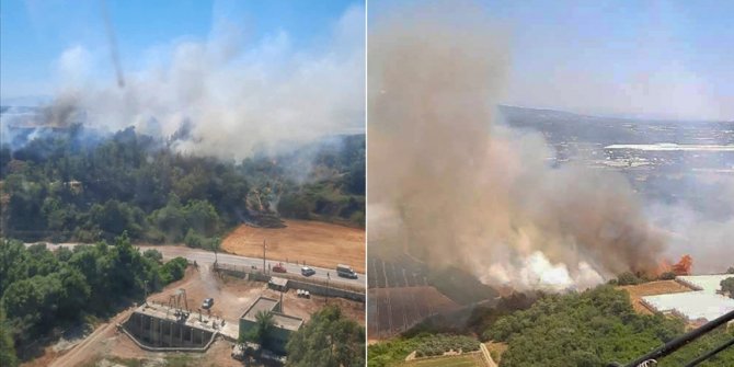Antalya'da yakın iki noktada çıkan orman yangınlarına müdahale ediliyor