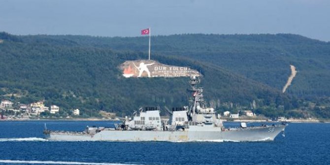 ABD savaş gemisi, Çanakkale Boğazı'ndan geçti