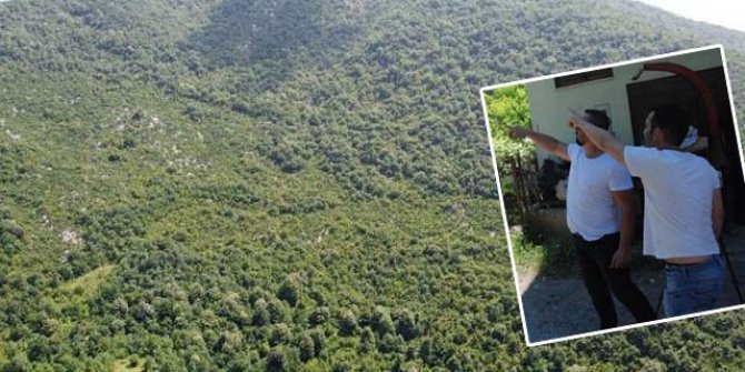 Dağdan düşen kaya, köylüleri korkuttu