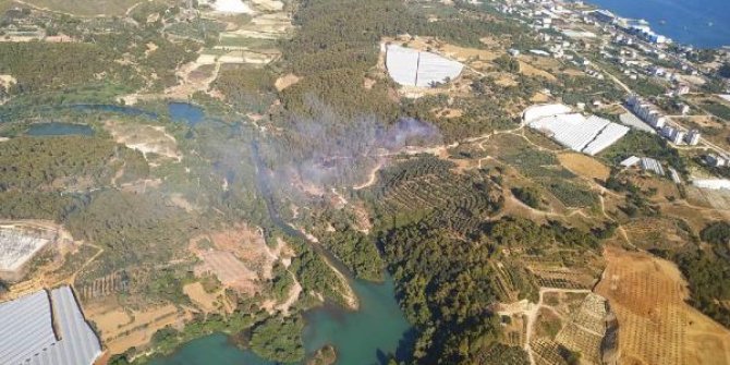 Alanya'da çıkan orman yangını büyümeden söndürüldü