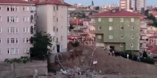 Ankara'da inşaat kazısından zarar gören 5 bina tahliye edildi